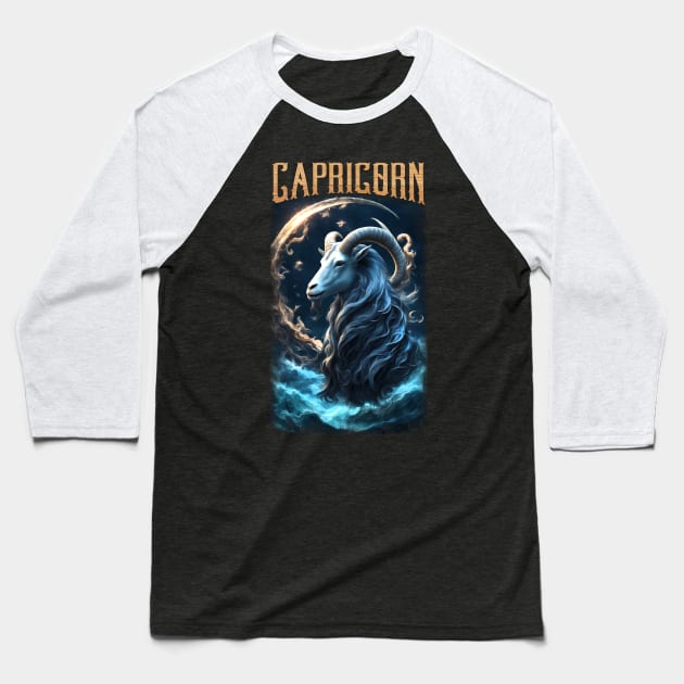 Capricorn Zodiac Baseball T-Shirt by KawaiiDread